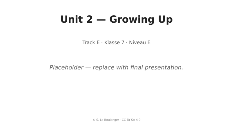 Thumbnail for Unit 2 — Growing Up