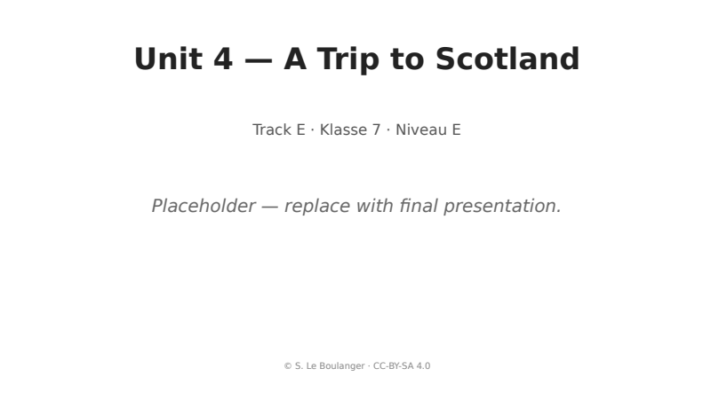 Thumbnail for Unit 4 — A Trip to Scotland