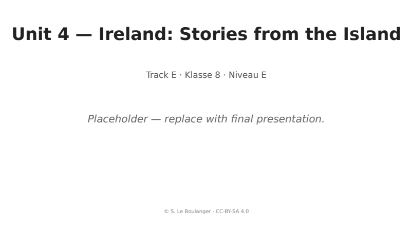 Thumbnail for Unit 4 — Ireland: Stories from the Island