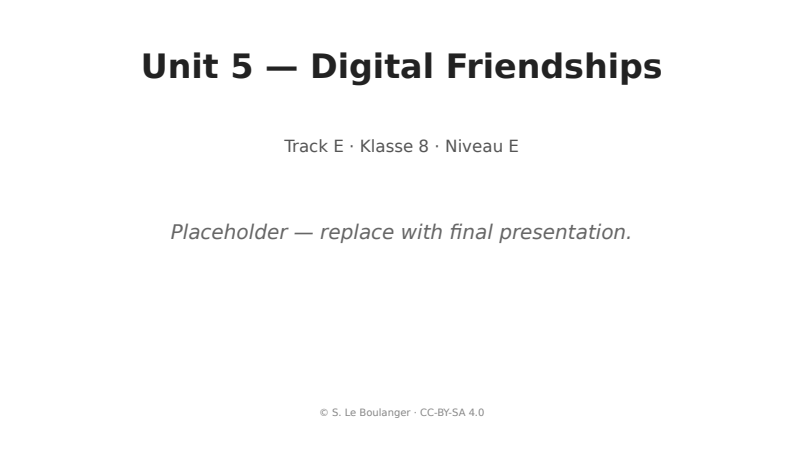 Thumbnail for Unit 5 — Digital Friendships