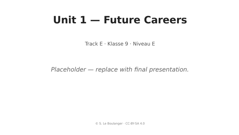 Thumbnail for Unit 1 — Future Careers
