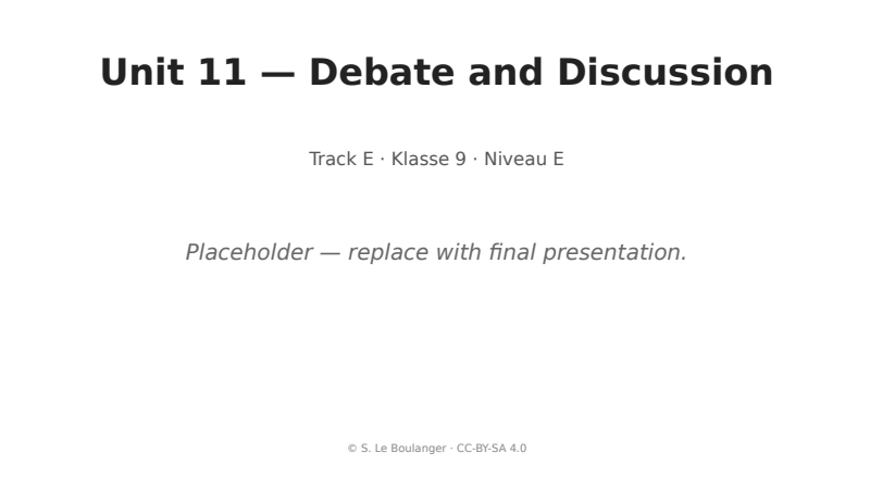 Thumbnail for Unit 11 — Debate and Discussion