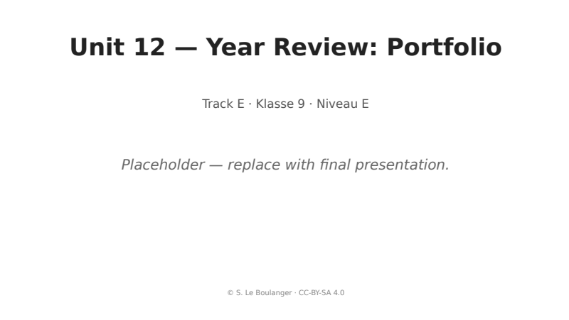 Thumbnail for Unit 12 — Year Review: Portfolio