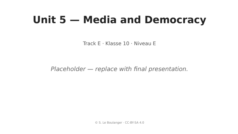 Thumbnail for Unit 5 — Media and Democracy