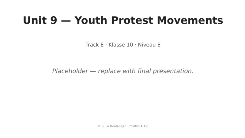 Thumbnail for Unit 9 — Youth Protest Movements