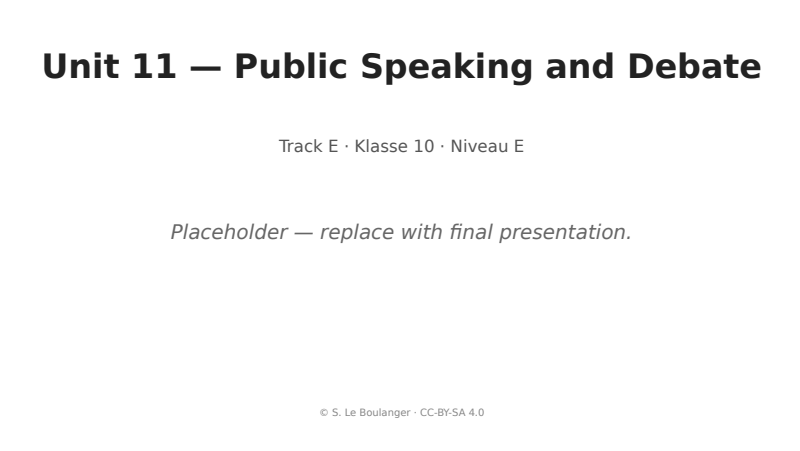 Thumbnail for Unit 11 — Public Speaking and Debate
