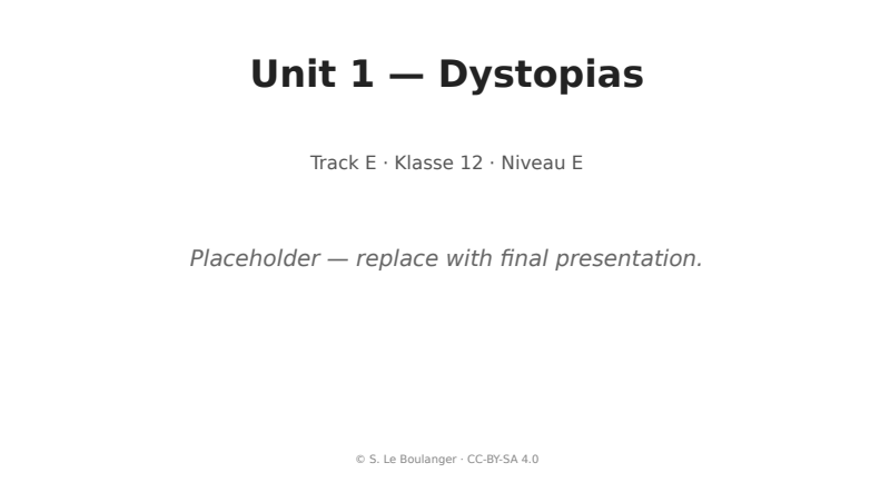 Thumbnail for Unit 1 — Dystopias
