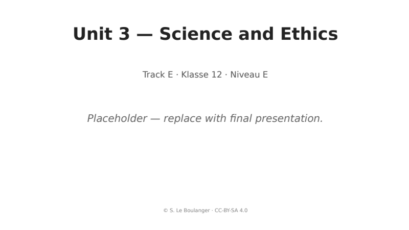 Thumbnail for Unit 3 — Science and Ethics