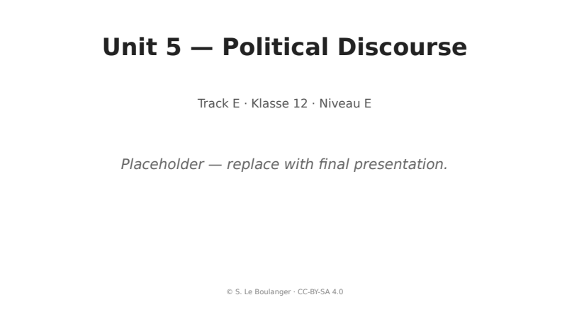 Thumbnail for Unit 5 — Political Discourse