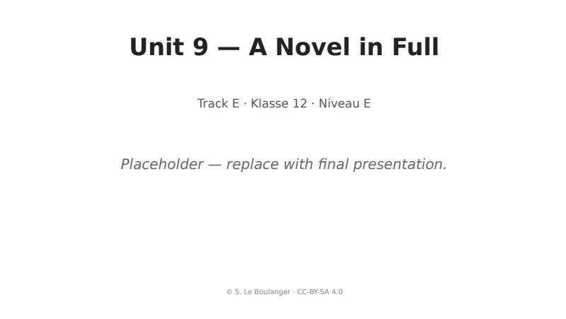 Thumbnail for Unit 9 — A Novel in Full