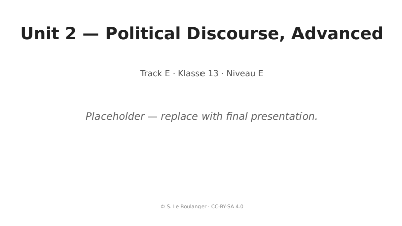Thumbnail for Unit 2 — Political Discourse, Advanced