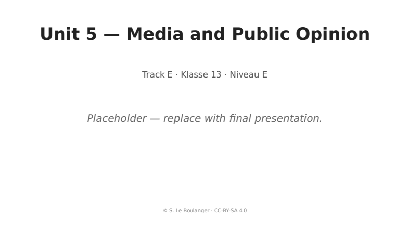 Thumbnail for Unit 5 — Media and Public Opinion
