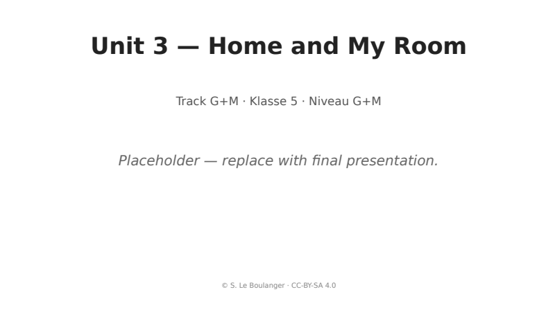 Thumbnail for Unit 3 — Home and My Room