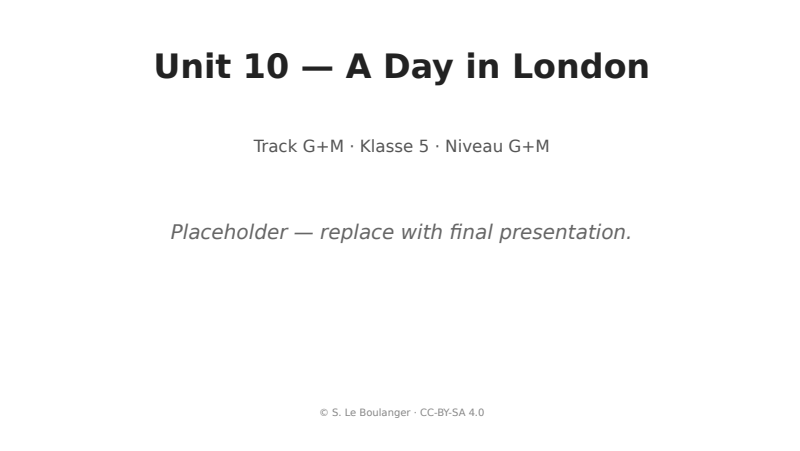 Thumbnail for Unit 10 — A Day in London