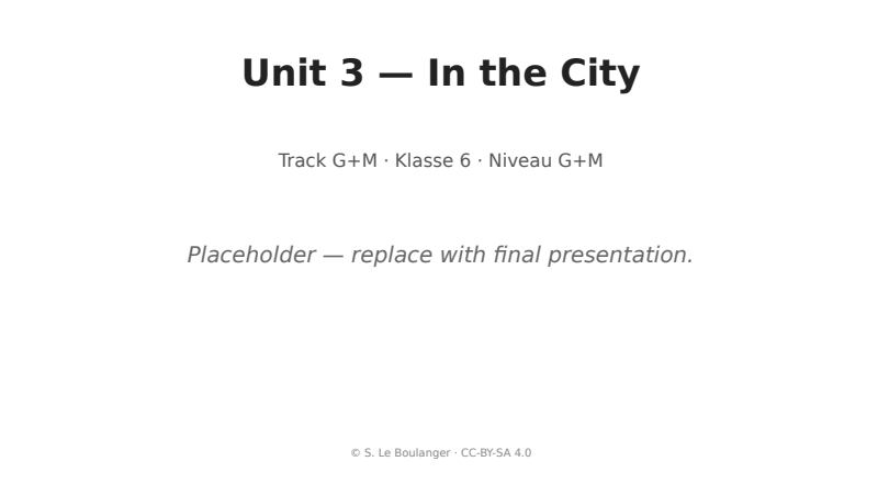 Thumbnail for Unit 3 — In the City