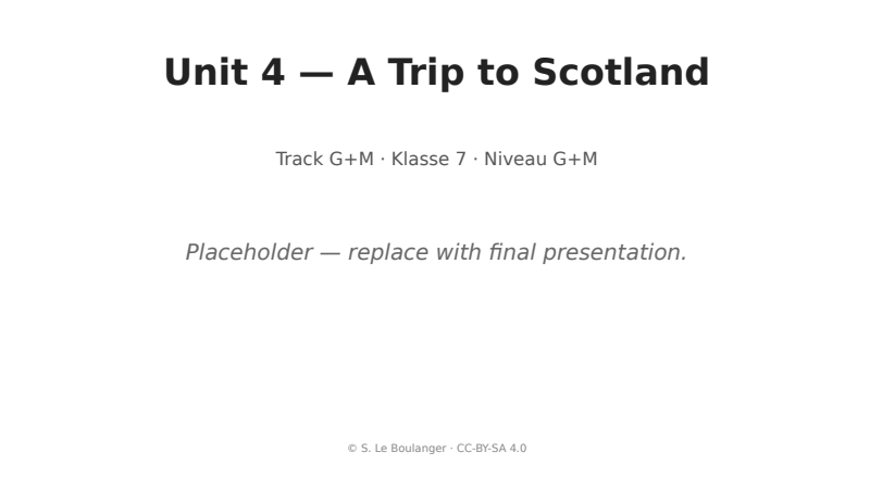 Thumbnail for Unit 4 — A Trip to Scotland