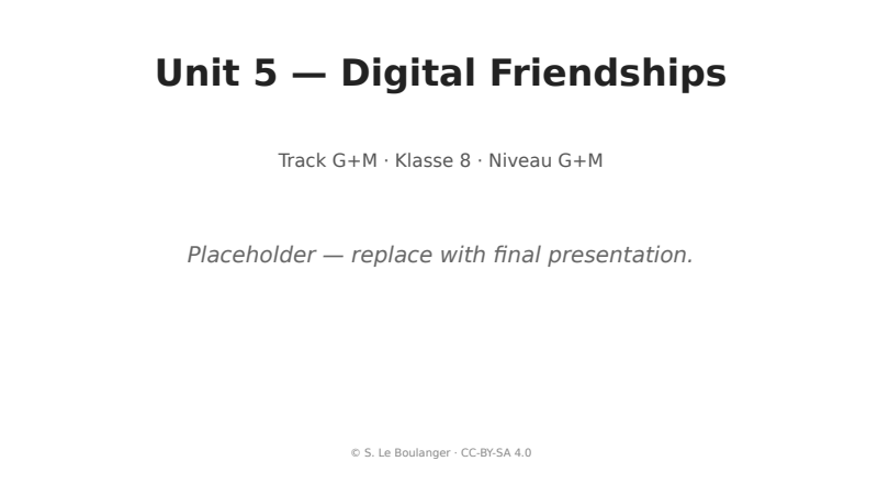 Thumbnail for Unit 5 — Digital Friendships