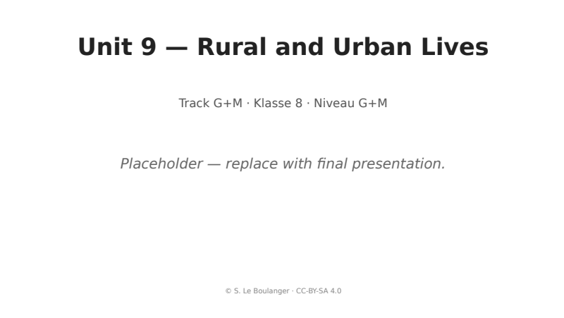 Thumbnail for Unit 9 — Rural and Urban Lives