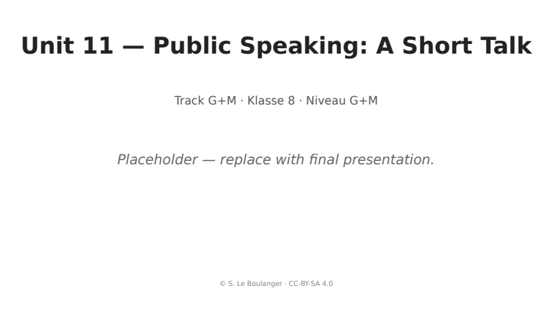 Thumbnail for Unit 11 — Public Speaking: A Short Talk