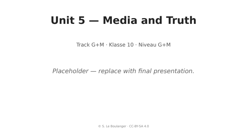 Thumbnail for Unit 5 — Media and Truth