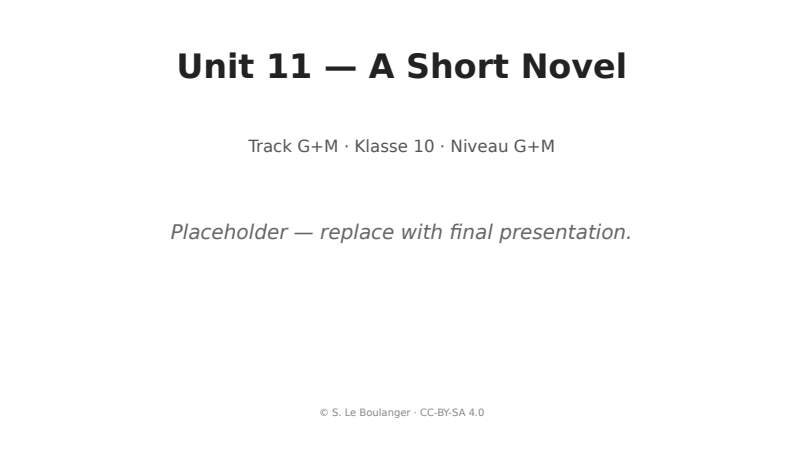 Thumbnail for Unit 11 — A Short Novel