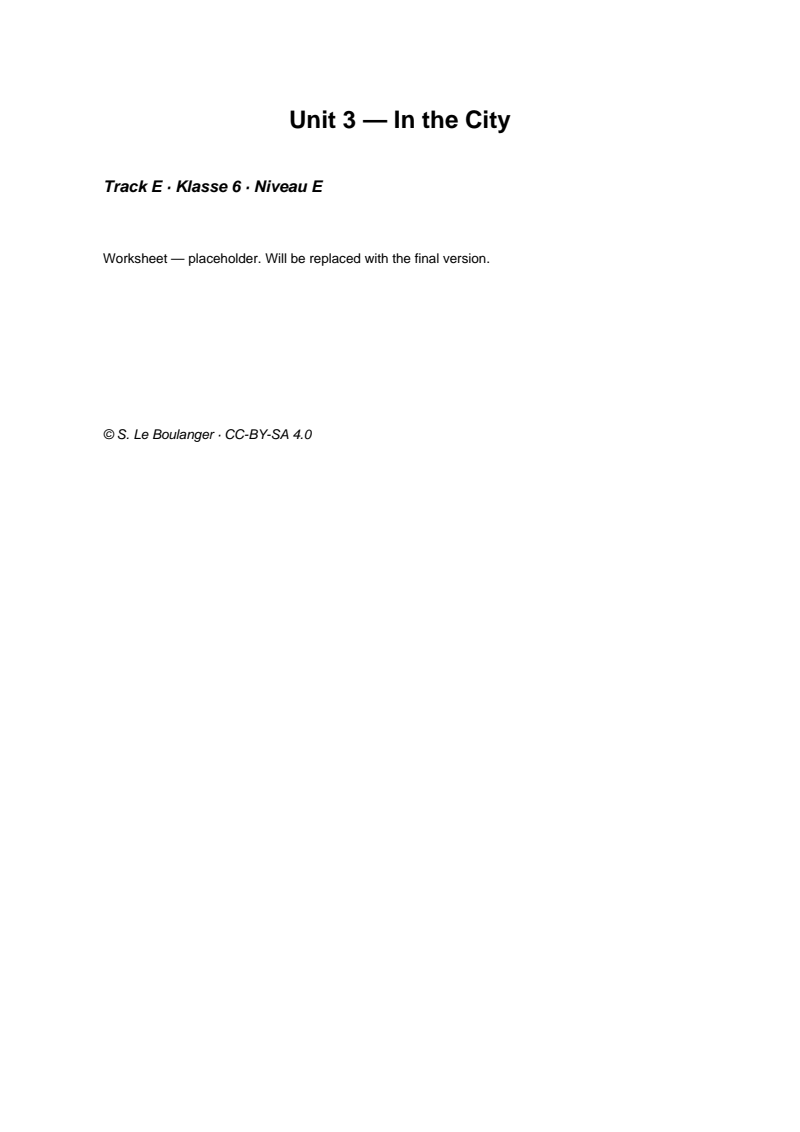 Thumbnail for Unit 3 — In the City