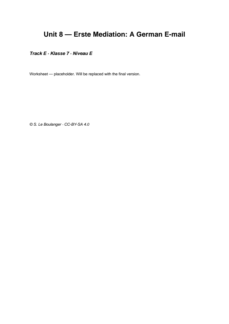 Thumbnail for Unit 8 — Erste Mediation: A German E-mail