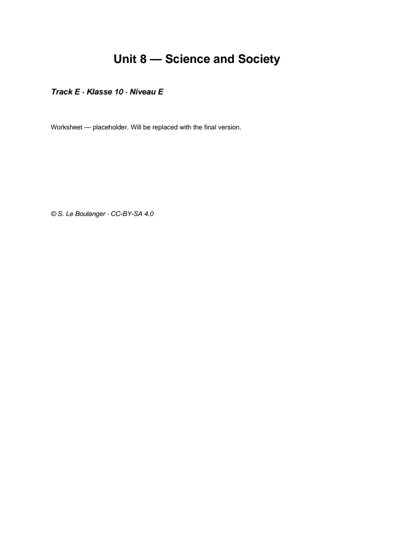 Thumbnail for Unit 8 — Science and Society
