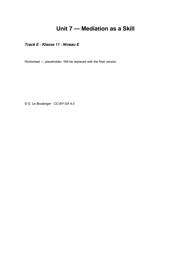 Thumbnail for Unit 7 — Mediation as a Skill
