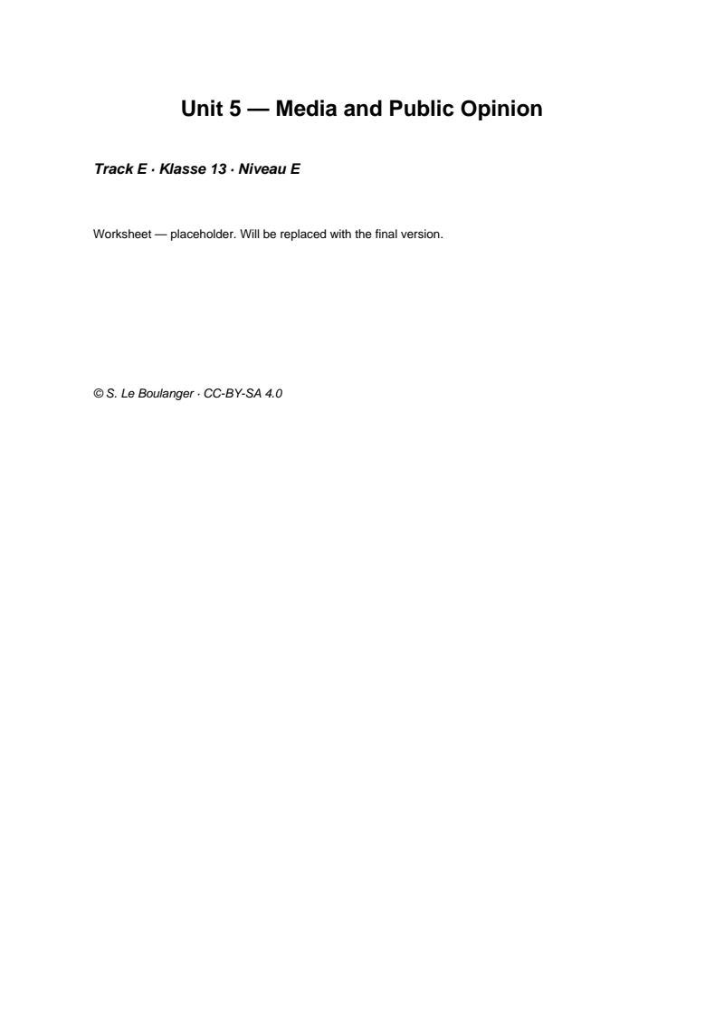 Thumbnail for Unit 5 — Media and Public Opinion