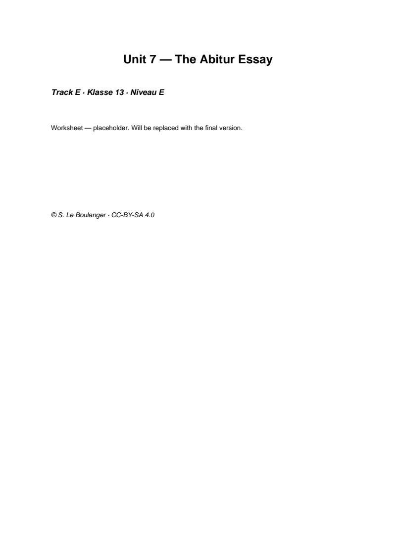 Thumbnail for Unit 7 — The Abitur Essay