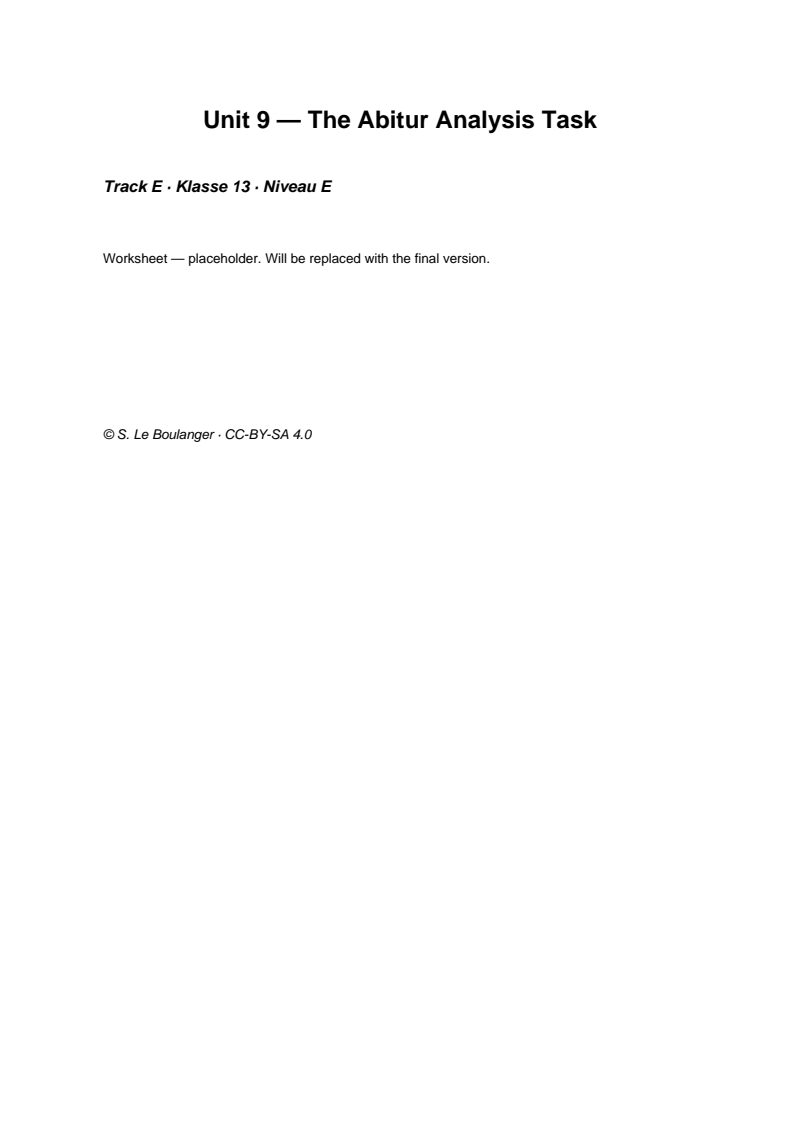 Thumbnail for Unit 9 — The Abitur Analysis Task