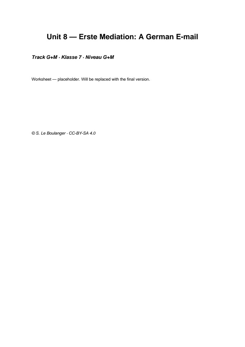 Thumbnail for Unit 8 — Erste Mediation: A German E-mail