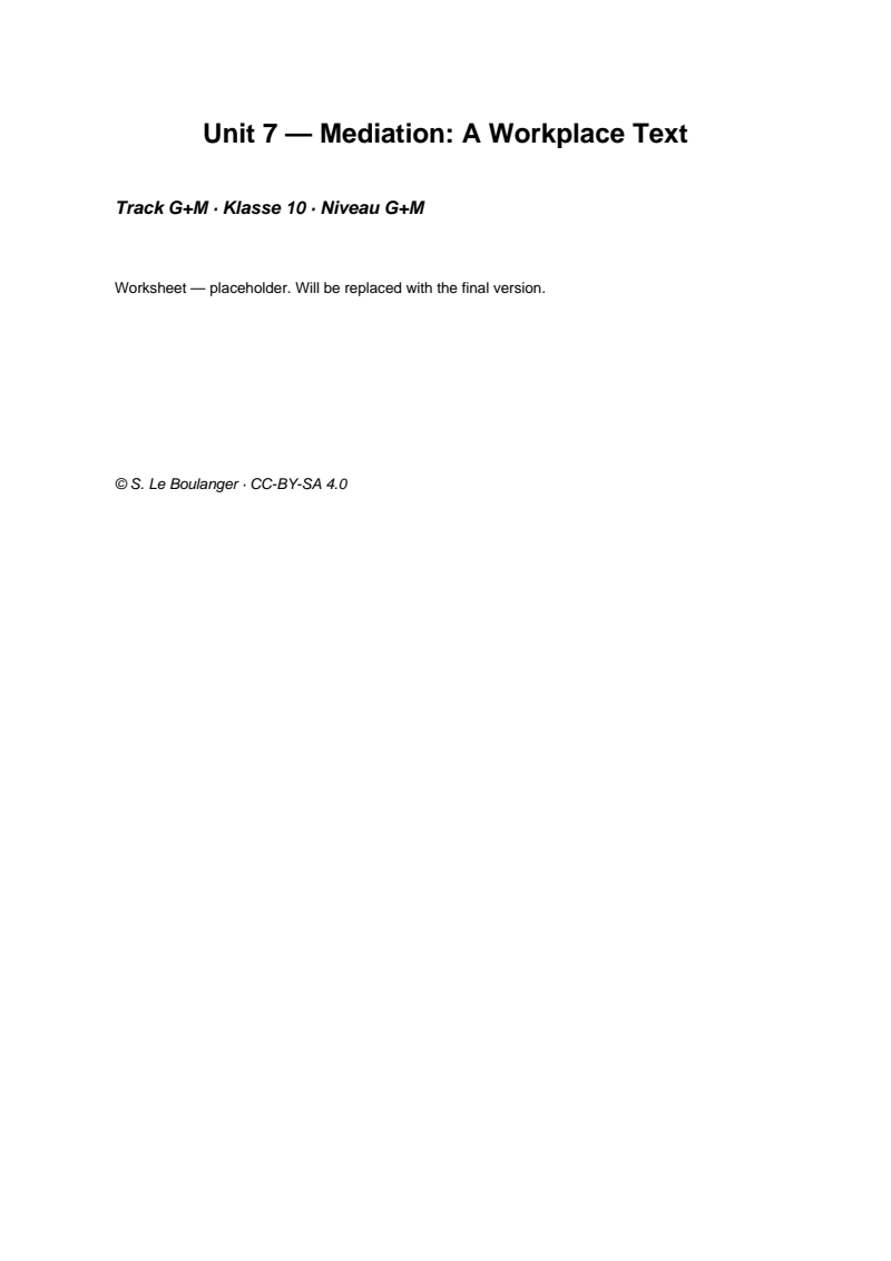 Thumbnail for Unit 7 — Mediation: A Workplace Text