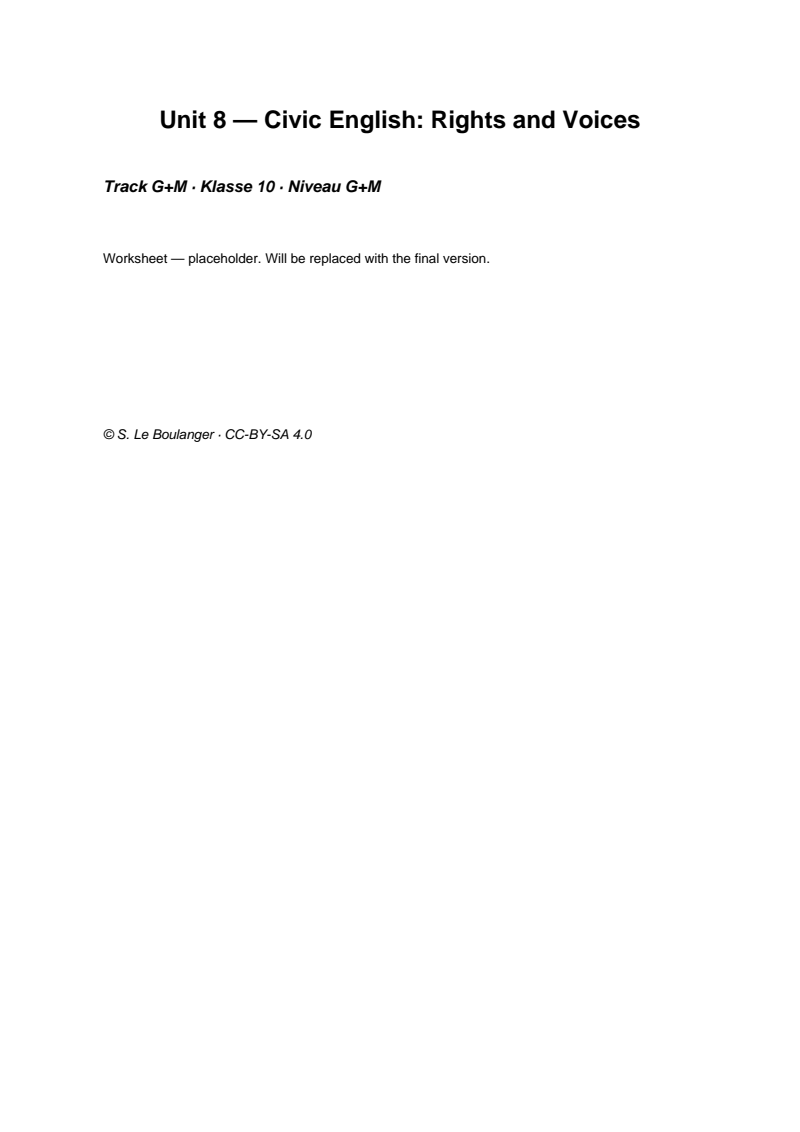 Thumbnail for Unit 8 — Civic English: Rights and Voices