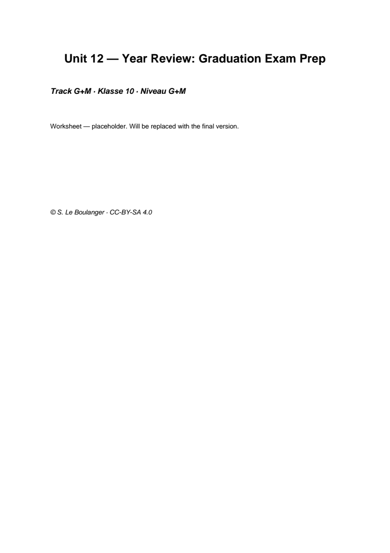 Thumbnail for Unit 12 — Year Review: Graduation Exam Prep
