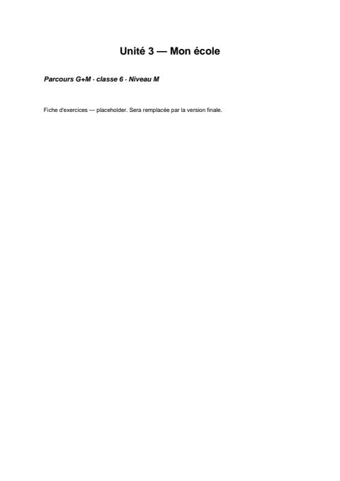 Aperçu de la fiche d'exercices