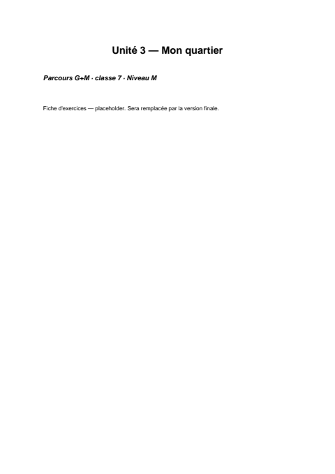 Aperçu de la fiche d'exercices