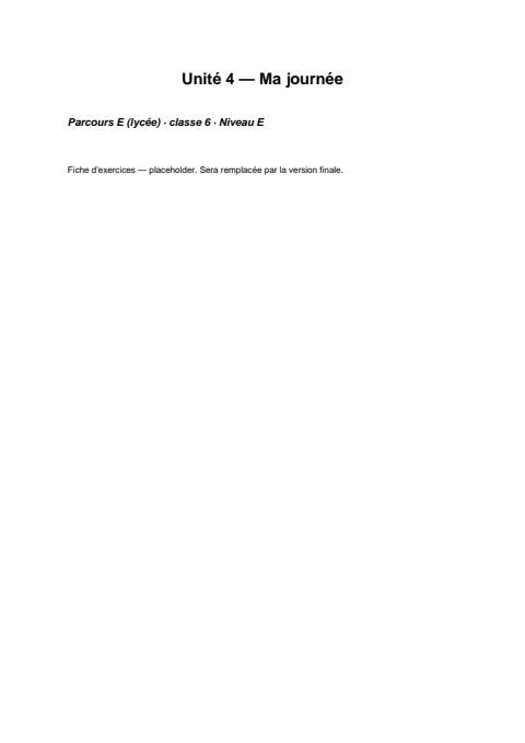 Aperçu de la fiche d'exercices
