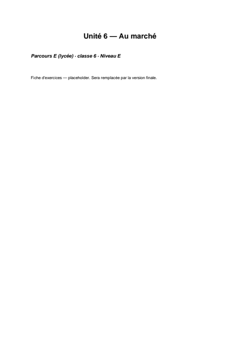 Aperçu de la fiche d'exercices