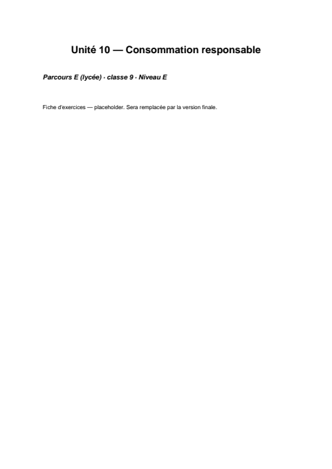 Aperçu de la fiche d'exercices